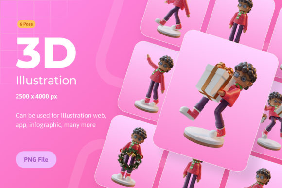 3D Illustration Character with Scarf: A Versatile Design Asset