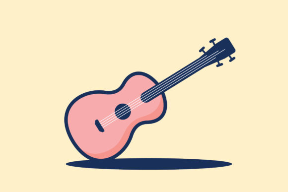 Cute Pink Guitar: Enhancing Creative Workflows with Versatile Illustrations