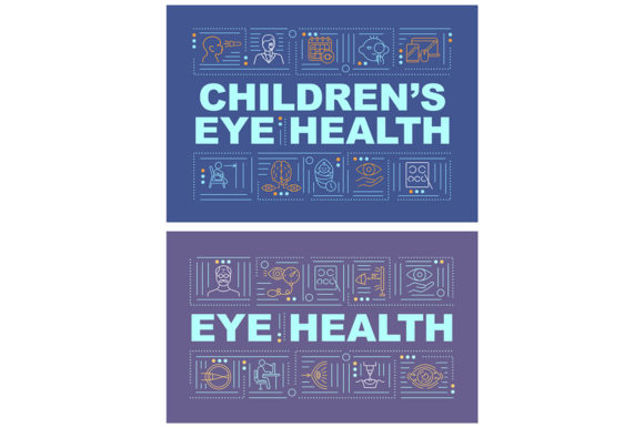 Eye Health Word Concepts Banner Set: Design Tools for Impactful Visual Communication