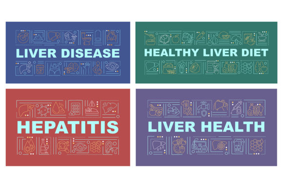 Liver Health Word Concepts Banner Bundle: A Visual Tool for Promoting Wellness and Nutrient-Rich Living