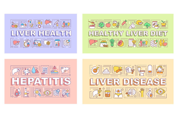 Liver Health Word Concepts Banner Set