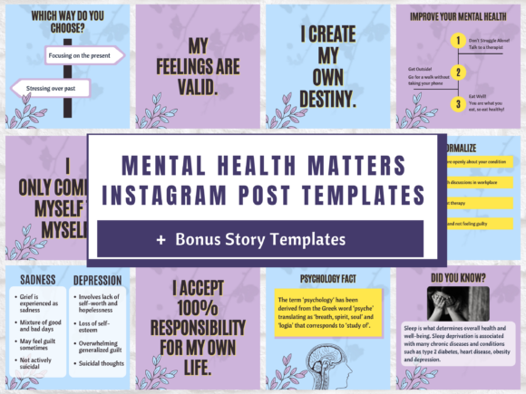 Mental Health Instagram Canva Templates: Streamlining Visual Storytelling for Wellness Content